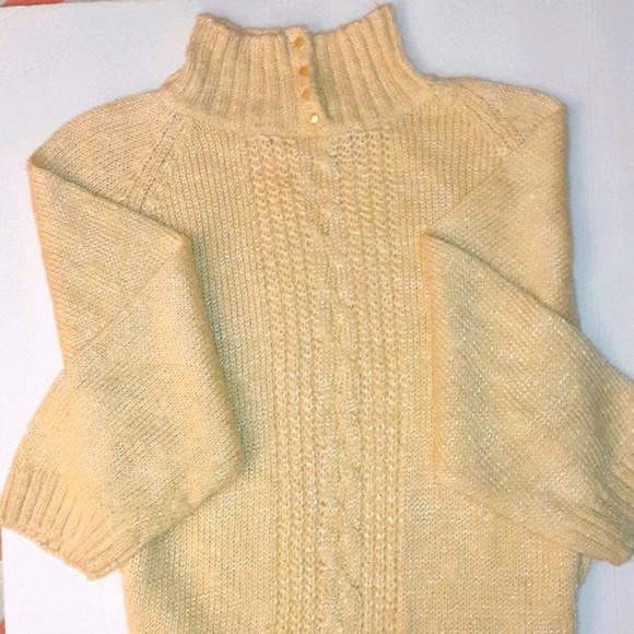 SWEATER YELLOW Knit 4 Season Size Medium - Picture 3 of 5